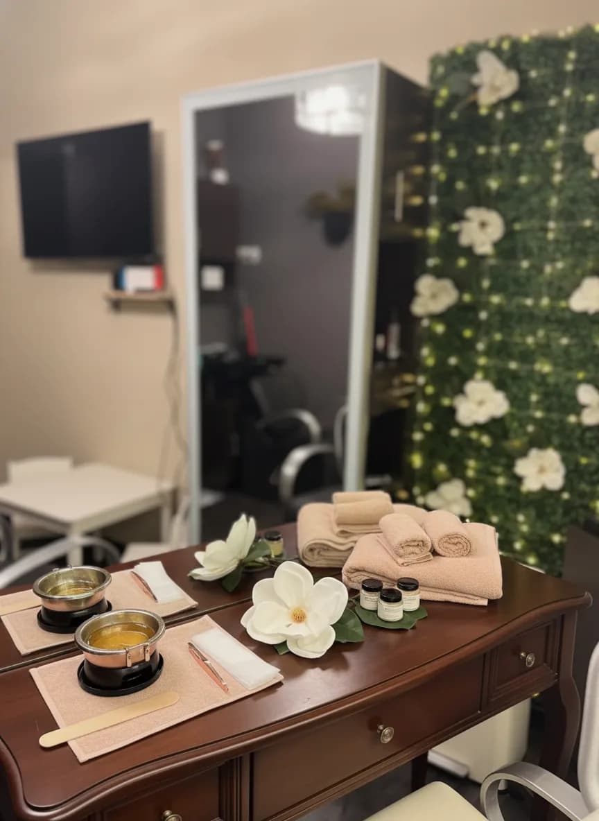 Gentle facial waxing service at Magnolia Mane studio in Goodyear, AZ