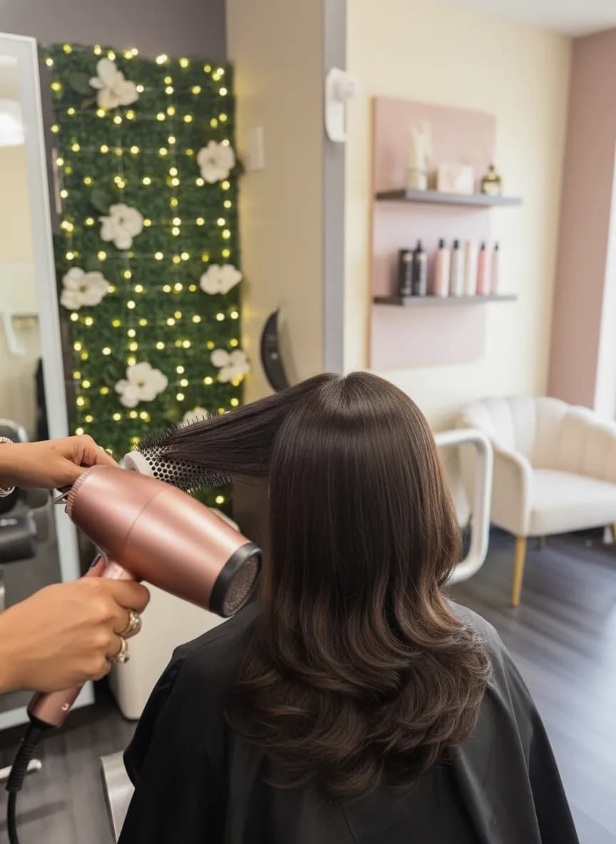 Women's haircut, blow dry, and flat-iron style at Magnolia Mane in Goodyear, AZ